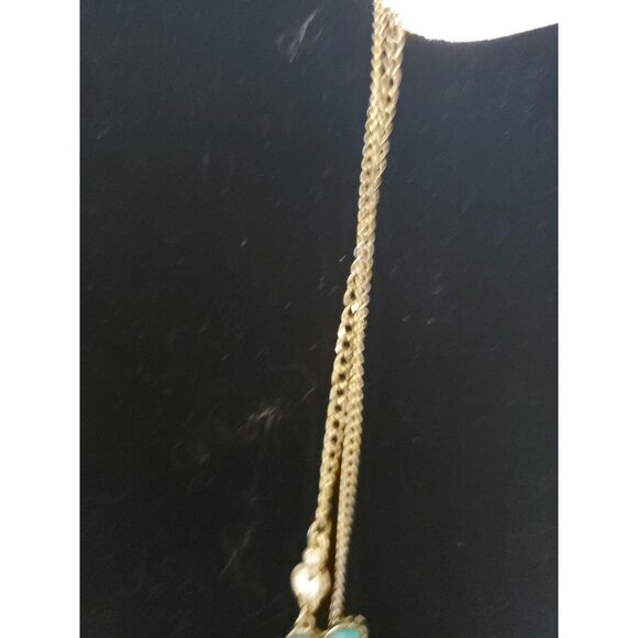 Acrylic And Rhinestone Layered Necklace Boho Statement Evening Turquoise Blue - Picture 5 of 8